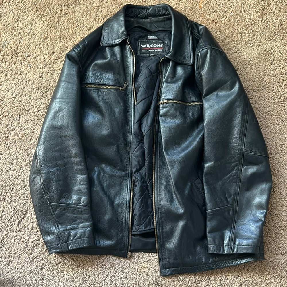 Wilson’s black leather jacket